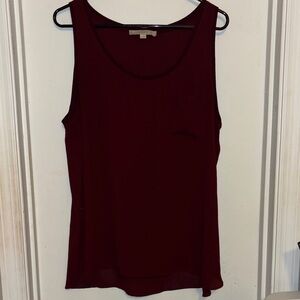 LOFT Deep Red Sleeveless Tank Top